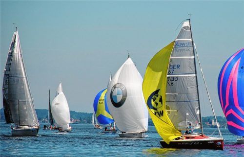 65 Boote waren beim Weitsee-Rennerts auf der Fraueninsel am Start.Foto Niessen