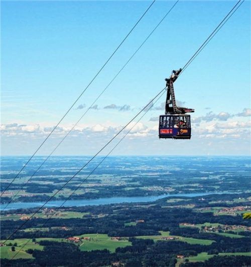 Die Heimat liegt einem zu Füßen, wenn man mit der Gondelbahn zur Hochries schwebt.