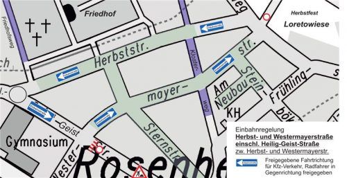 Nur in eine Richtung geht es künftig durch die Herbst- und Westermayerstraße.