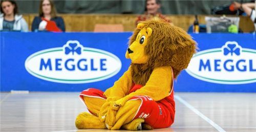 Das Maskottchen der Basketballerinnen: Leo Löwe.