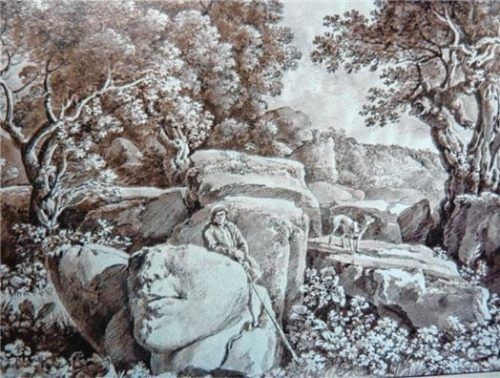 Kunst von Johann Georg Dillis: Nummer 31 aus der Folge „39 Ansichten aus Rom, Neapel und Sicilien“, die die Staatliche Graphische Sammlung München beherbergt. Foto gär