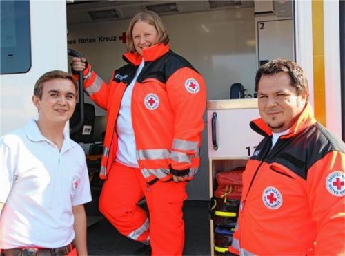 Gemeinsam im Einsatz: Stephan Hornischer (rechts), seine Kollegin aus den USA, Christine Voss, und Kollege Christoph Rauscher.Foto re