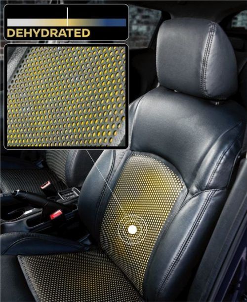 Intelligente Textilien erkennen Dehydration am Steuer. Gelb steht für Dehydration. Blau wäre optimal.Foto  Nissan
