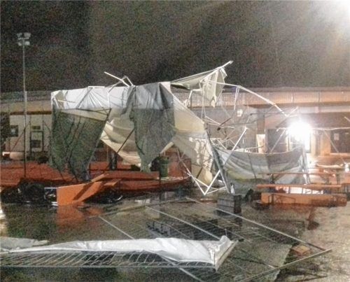 Auch das BRK Bad Aibling hatte nach dem Sturm im August Schäden zu beklagen. Foto  BRK
