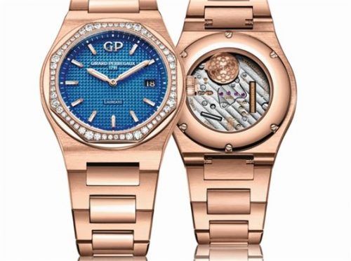 Das Gehäuse der Laureato geht direkt in das ansprechende Armband über, in dem sich polierte und satinierte Glieder abwechseln.