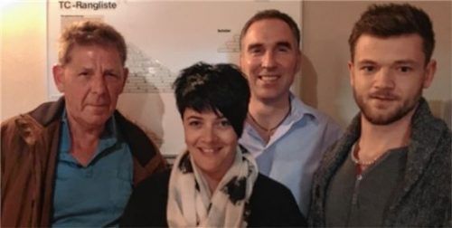 Leiten die Geschicke des Clubs: (von links) Kassier Wolfgang Blank, Schriftführerin Stephanie Barhainski-Schaffer, Vorsitzender Stefan Jaworek und Stellvertreter Patrick Fanger.