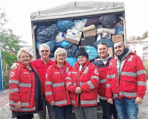 Rotkreuz-Hilfsgüter in Rumänien verteilt