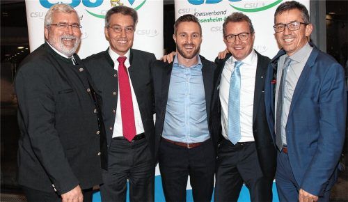 Sie haben das Vertrauen der Delegierten: Sebastian Friesinger, Otto Lederer, Daniel Artmann, Klaus Stöttner und Günther Wunsam (von links).