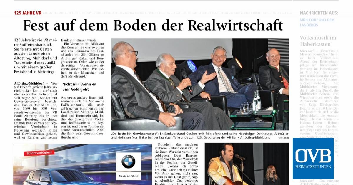 Fest Auf Dem Boden Der Realwirtschaft Ovb Heimatzeitungen