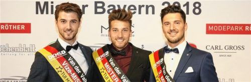 Wahl zum Mister Bayern 2018: (von links) Bojan Rankovic, Marcel Halder und Marvin Herkenroth. Foto  Ludwig Stuffer