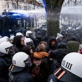 Gewaltsame Proteste gegen AfD-Parteitag