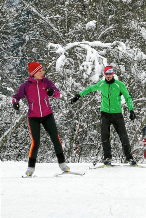 Erste Langlauf-Freuden auf dem Samerberg