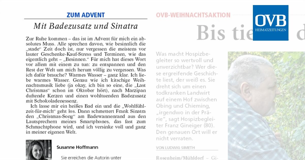 Mit Badezusatz und Sinatra - OVB Heimatzeitungen