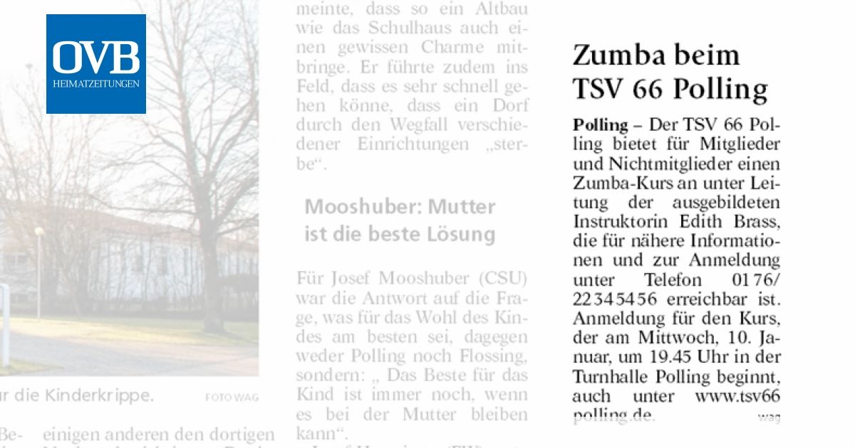 Zumba Beim Tsv 66 Polling Ovb Heimatzeitungen