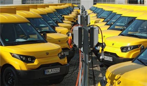 StreetScooter-Flotte bei der Deutschen Post. Foto re
