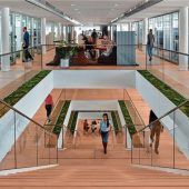Ideenschmiede in Walnussholz und Glas