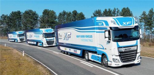 DAF Trucks nimmt als einzige Nutzfahrzeugmarke an einem zweijährigen Truck-Platooning- Feldtest in Großbritannien teil. Foto  DAF
