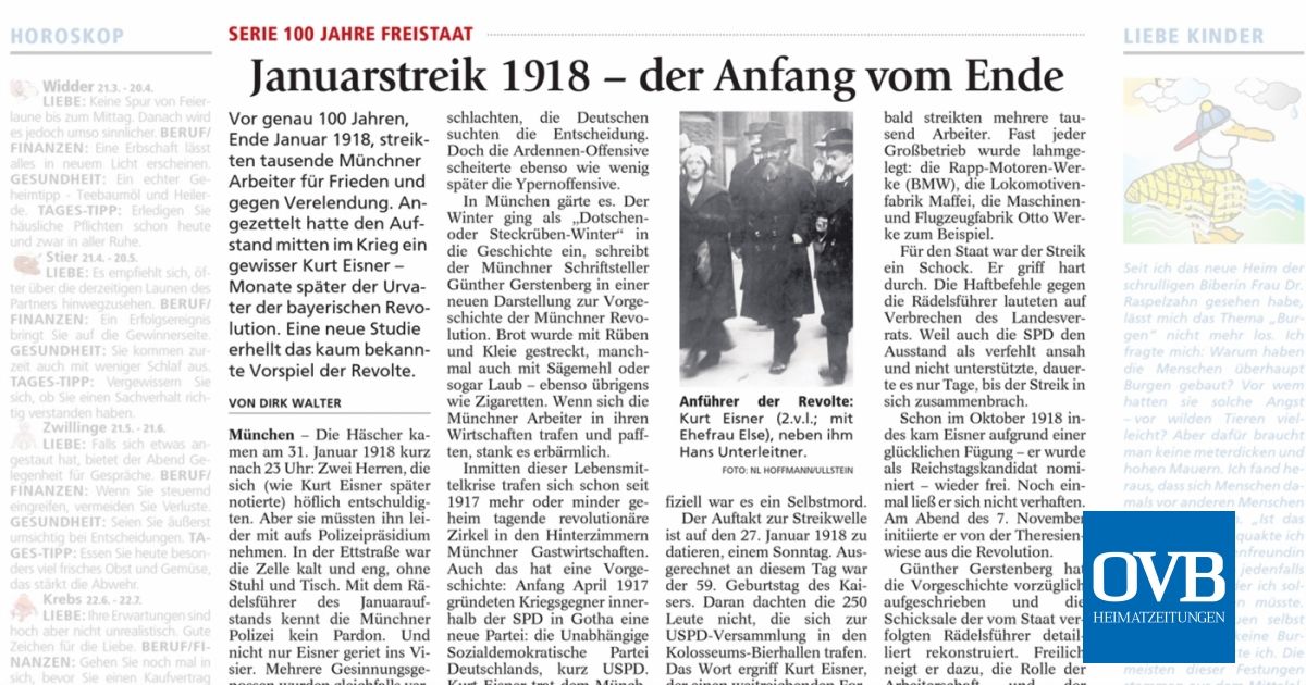 Januarstreik 1918 der Anfang vom Ende OVB Heimatzeitungen