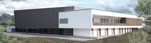 Diese Planung der neuen Aschauer Sporthalle haben die Bürger beim Bürgerentscheid am 14. Oktober abgelehnt. Wie es nun weiter geht, muss der Gemeinderat entscheiden.Foto SRW Plan GmbH