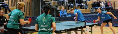 Das Duo Lang/Winter musste gegen Elena Timina und Yang Henrich über die volle Distanz gehen. Foto  Erlich