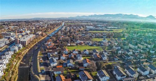 Das Gebiet südlich der Mangfall soll überplant werden. Strittig ist der Umfang der Nachverdichtung auf den noch freien Flächen im Bereich Gärtner- und Farrenpointstraße (Mitte).Foto Buhleier