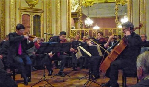 Das Henschel-Quartett im Schlosssaal von Neubeuern. Foto  Füchtner