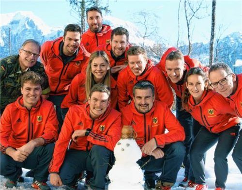 Die Bundeswehr-Sportler (unten links Stefan Baumeister) treten optimistisch in Südkorea an.Foto Bundeswehr