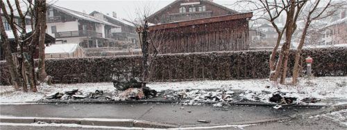 Hier standen einmal zwei Altpapiercontainer: Die Sammelstellen brannten völlig nieder. Fotos reisner