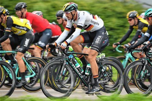 Stets mittendrin im Geschehen: Marcus Burghardt im Trikot des deutschen Straßenmeisters.Foto dpa