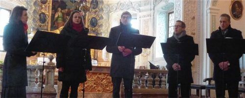Die Kunst der Sparsamkeit im Auftritt: Das Quintett „Vienna Vocal Consort“.Foto gär