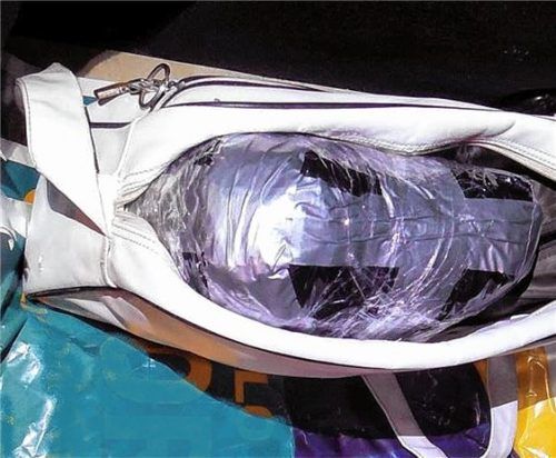In dieser Tasche transportierte der festgenommene Dealer das Rauschgift.Foto Bundespolizei