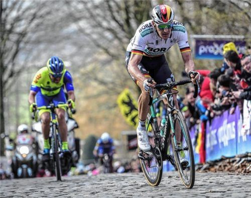Marcus Burghardt führte seinen Teamkapitän und Weltmeister Peter Sagan zum Sieg beim Radklassiker Gent-Wevelgem. Foto  BORA - hansgrohe/ Bettiniphoto