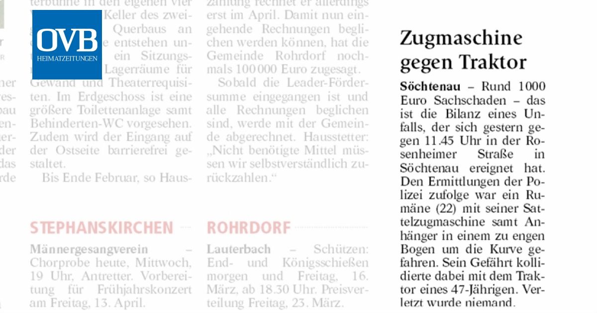 Zugmaschine gegen Traktor - OVB Heimatzeitungen