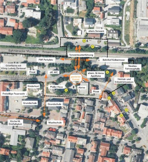 Der im Auslobungstext enthaltene geplante Kreisel wird künftig das innerstädtische Gebiet erheblich prägen. Die Verkehrsströme sollen neu geordnet werden.Foto re