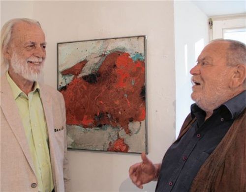 Der Maler und der Galerist: Peter Tomschiczek (rechts) und Alfons Röckl.