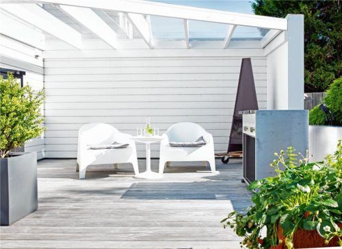 Entspannt auf der Terrasse sitzen, den Sonnenschein genießen und plaudern – schöner kann man die Zeit draußen kaum verbringen.