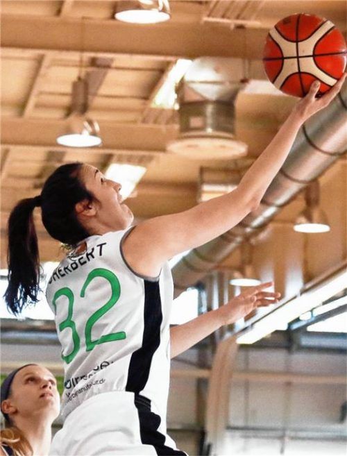Lindsay Sherbert war mit 22 Punkten beste Werferin beim letzten Bad Aiblinger Saisonspiel.Fotos Fehrmann