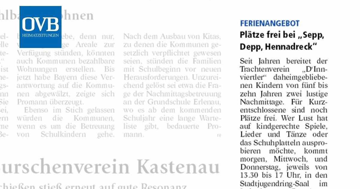 Plätze frei bei „Sepp, Depp, Hennadreck" - OVB Heimatzeitungen