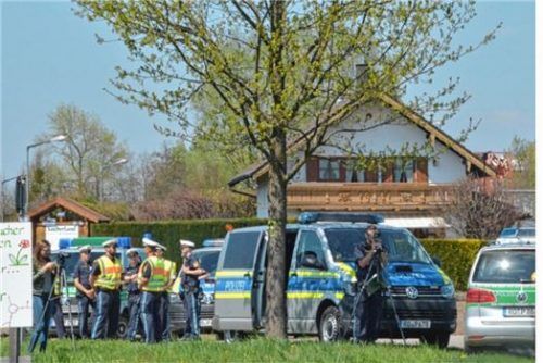 Zehn Polizeibeamte waren an der Messung an der Miesbacher Straße beteiligt.