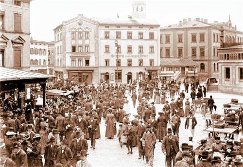 Auf dem Ludwigsplatz im Mai 1906.