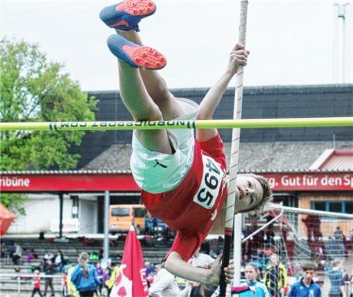 Christian Wimmer vom TSV Wasserburg siegte im M13-Stabhochsprung.