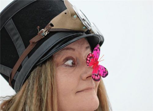 Das „Lolakl“ alias Karola Kellner in Aktion.Foto re