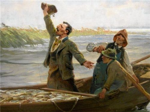 Der „Reiche Fischzug“ wurde im Jahr 1900 auf der „Großen Berliner Kunstausstellung“ gezeigt.