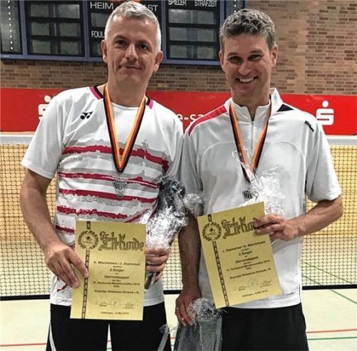 Jochen Zepmeisel (rechts) holte im Doppel mit Andre Wiechmann DM-Silber.
