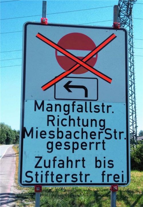 Mangfallstraße gesperrt