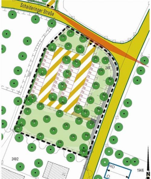 Planskizze Bebauungsplan.Gemeinde