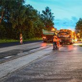 Staatsstraße 2078 als „Foto-Modell“: Außergewöhnlicher Blick auf eine Straßensperre