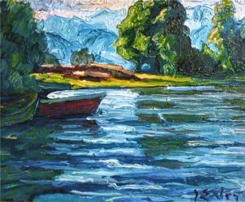 13 neu restaurierte Exter-Bilder sind heuer erstmals zu sehen. Unser Foto zeigt das Gemälde mit dem Titel „Morgensonne“. Giesen