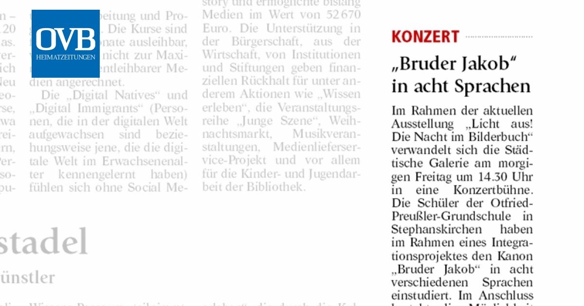 „Bruder Jakob“ in acht Sprachen - OVB Heimatzeitungen
