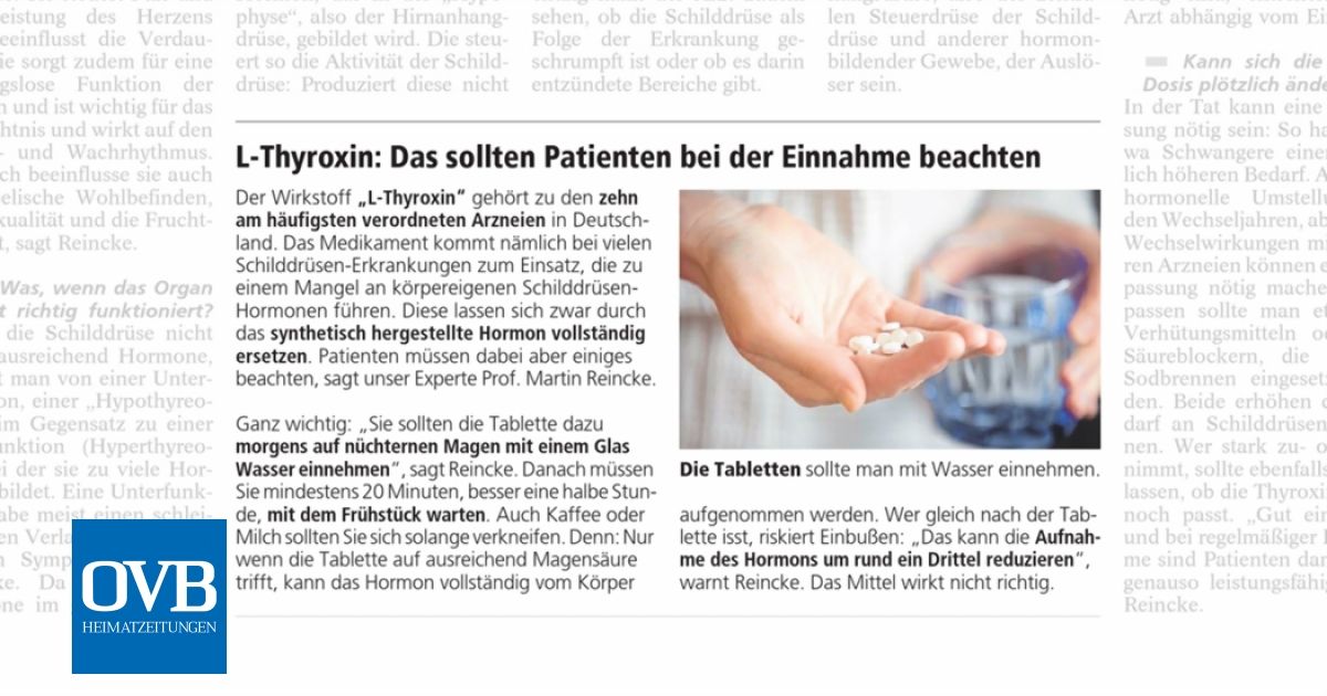 L-Thyroxin: Das sollten Patienten bei der Einnahme beachten - OVB